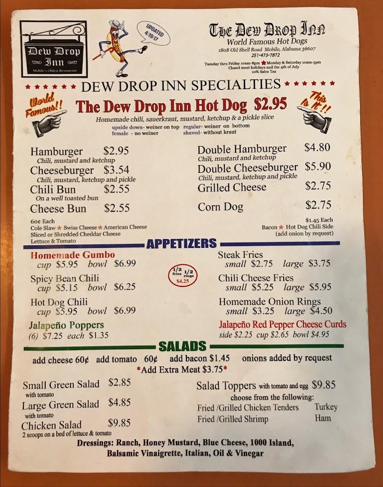 Dew Drop Inn Restaurant Menu image 2