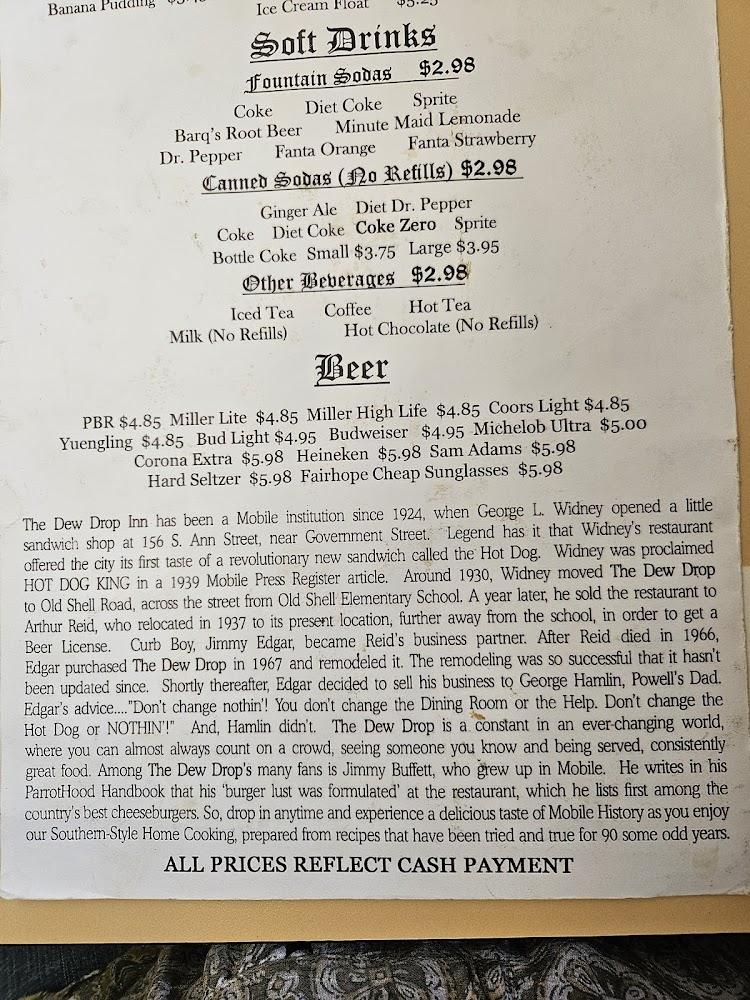 Dew Drop Inn Restaurant Menu image 4